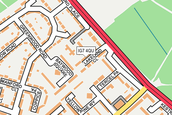 IG7 4QU map - OS OpenMap – Local (Ordnance Survey)