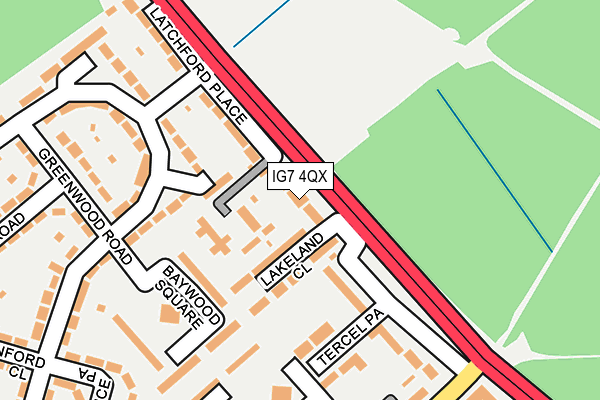 IG7 4QX map - OS OpenMap – Local (Ordnance Survey)