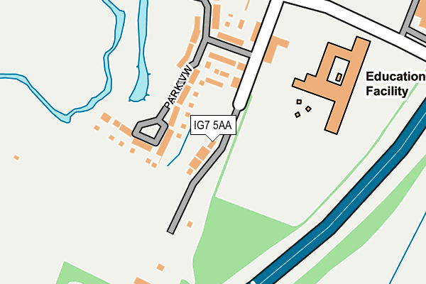 IG7 5AA map - OS OpenMap – Local (Ordnance Survey)