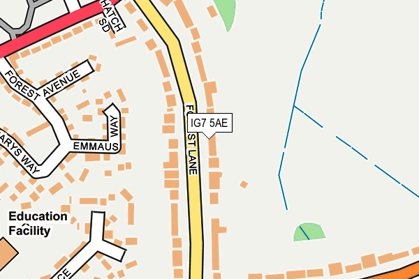 IG7 5AE map - OS OpenMap – Local (Ordnance Survey)