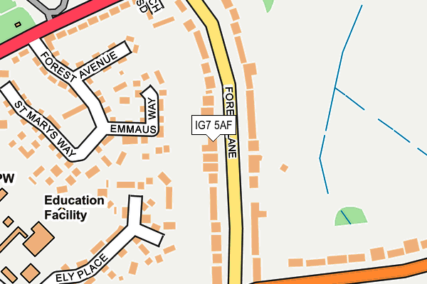 IG7 5AF map - OS OpenMap – Local (Ordnance Survey)