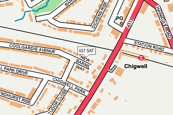 IG7 5AT map - OS OpenMap – Local (Ordnance Survey)