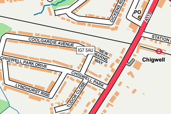 IG7 5AU map - OS OpenMap – Local (Ordnance Survey)
