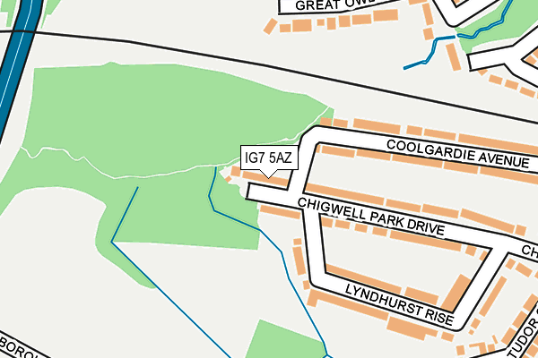 IG7 5AZ map - OS OpenMap – Local (Ordnance Survey)
