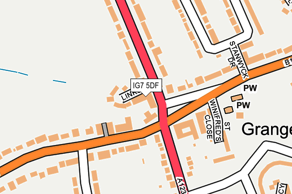 IG7 5DF map - OS OpenMap – Local (Ordnance Survey)