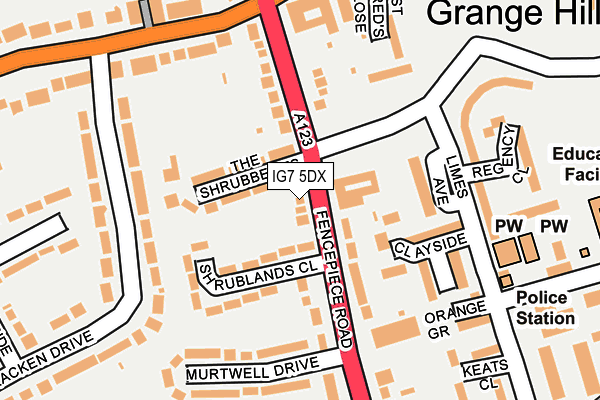 IG7 5DX map - OS OpenMap – Local (Ordnance Survey)