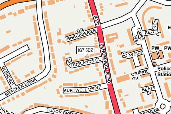 IG7 5DZ map - OS OpenMap – Local (Ordnance Survey)