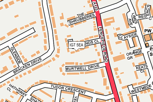 IG7 5EA map - OS OpenMap – Local (Ordnance Survey)