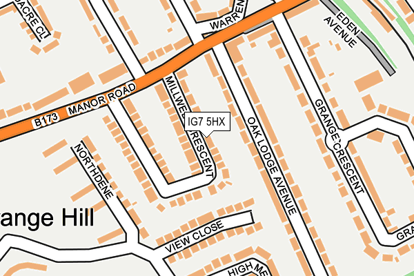 IG7 5HX map - OS OpenMap – Local (Ordnance Survey)