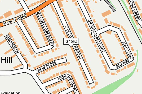 IG7 5HZ map - OS OpenMap – Local (Ordnance Survey)
