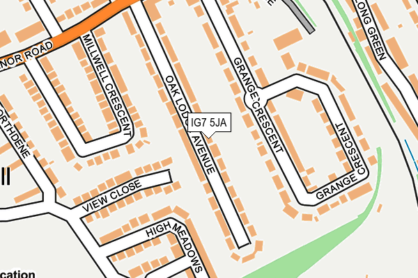 IG7 5JA map - OS OpenMap – Local (Ordnance Survey)