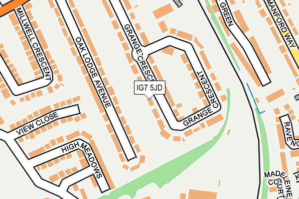 IG7 5JD map - OS OpenMap – Local (Ordnance Survey)