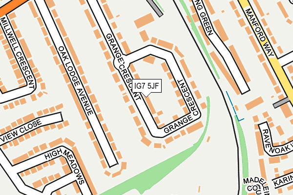 IG7 5JF map - OS OpenMap – Local (Ordnance Survey)