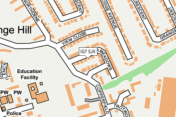IG7 5JX map - OS OpenMap – Local (Ordnance Survey)