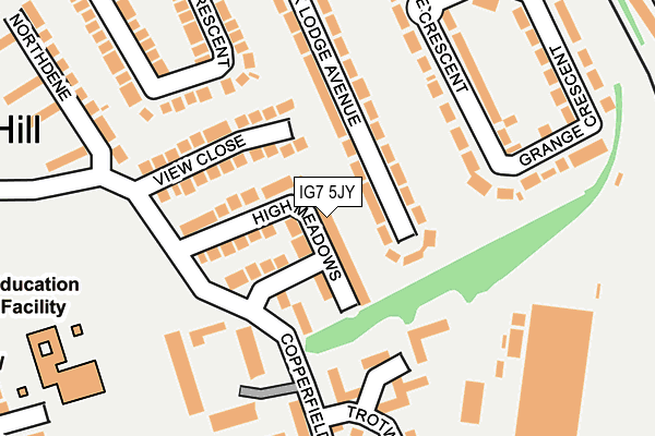 IG7 5JY map - OS OpenMap – Local (Ordnance Survey)
