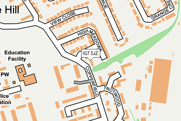 IG7 5JZ map - OS OpenMap – Local (Ordnance Survey)