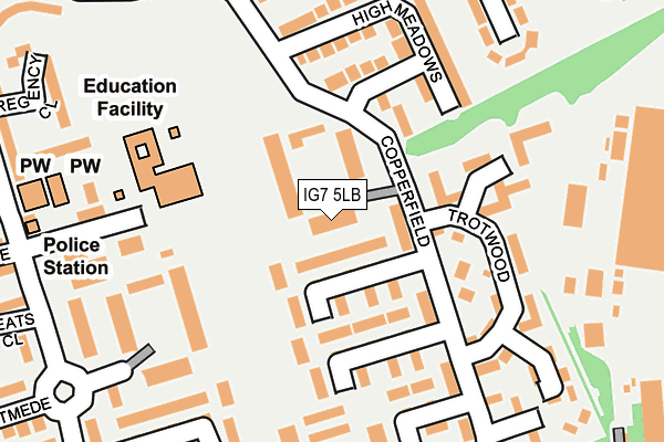 IG7 5LB map - OS OpenMap – Local (Ordnance Survey)