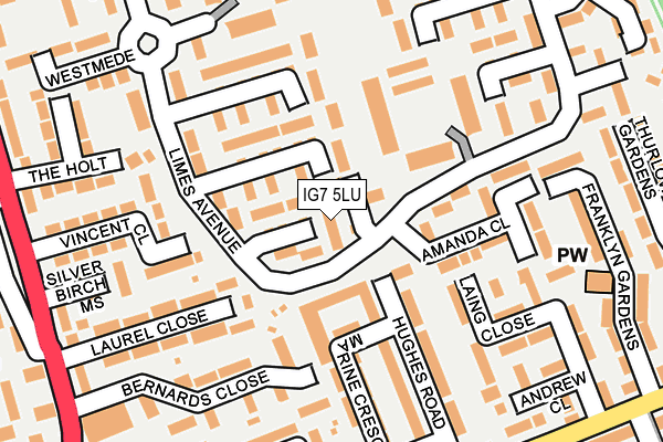 IG7 5LU map - OS OpenMap – Local (Ordnance Survey)