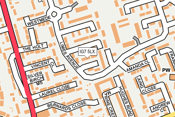 IG7 5LX map - OS OpenMap – Local (Ordnance Survey)