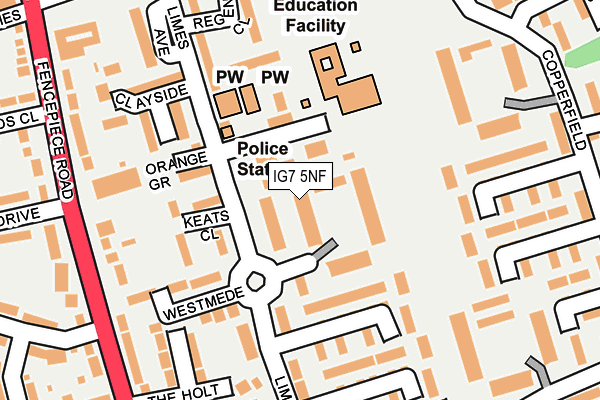 IG7 5NF map - OS OpenMap – Local (Ordnance Survey)