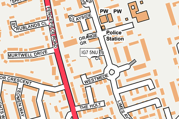 IG7 5NU map - OS OpenMap – Local (Ordnance Survey)