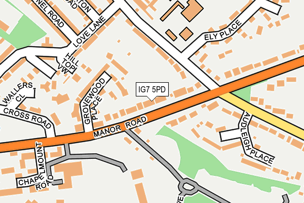 IG7 5PD map - OS OpenMap – Local (Ordnance Survey)