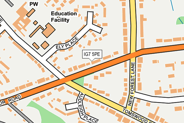 IG7 5PE map - OS OpenMap – Local (Ordnance Survey)