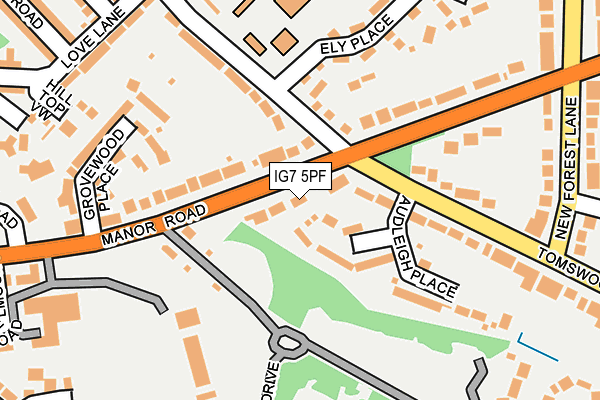 IG7 5PF map - OS OpenMap – Local (Ordnance Survey)