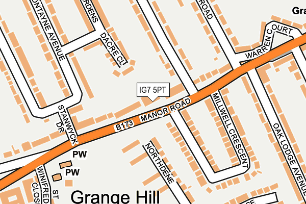Map of MILLBROOK (CHIGWELL) MANAGEMENT COMPANY LIMITED at local scale