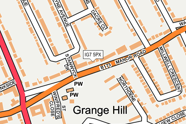 IG7 5PX map - OS OpenMap – Local (Ordnance Survey)