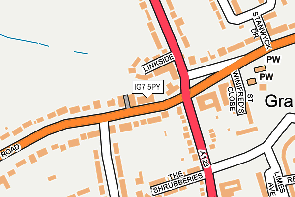 IG7 5PY map - OS OpenMap – Local (Ordnance Survey)