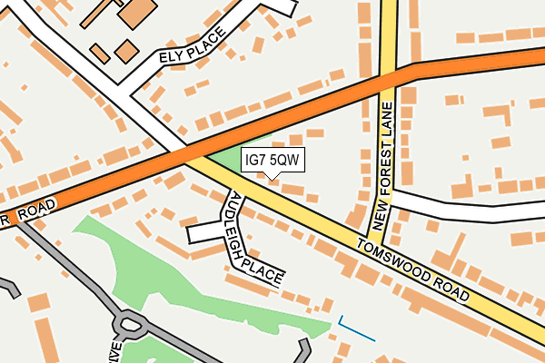 IG7 5QW map - OS OpenMap – Local (Ordnance Survey)