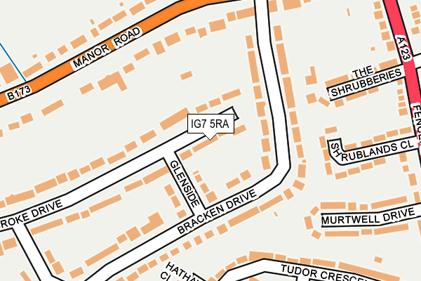 IG7 5RA map - OS OpenMap – Local (Ordnance Survey)