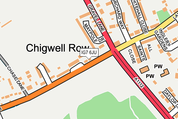 Map of CHIGWELL ROW LTD at local scale