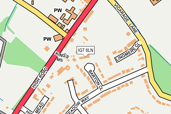 IG7 6LN map - OS OpenMap – Local (Ordnance Survey)