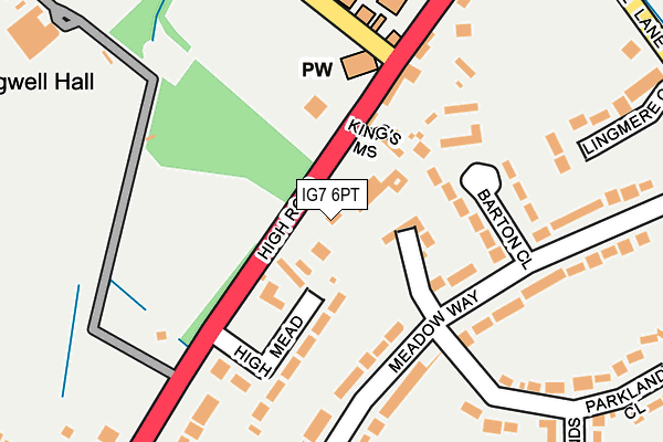 IG7 6PT map - OS OpenMap – Local (Ordnance Survey)