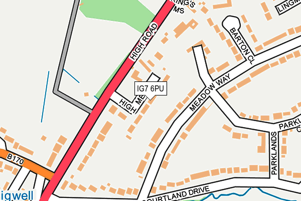 IG7 6PU map - OS OpenMap – Local (Ordnance Survey)