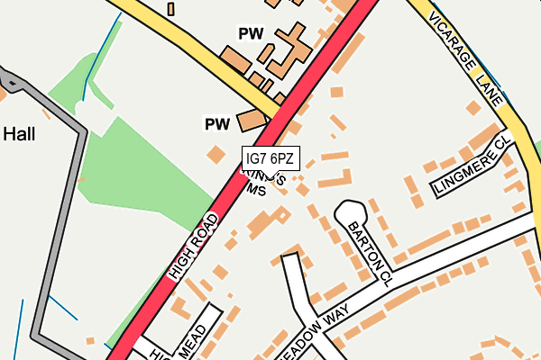 IG7 6PZ map - OS OpenMap – Local (Ordnance Survey)