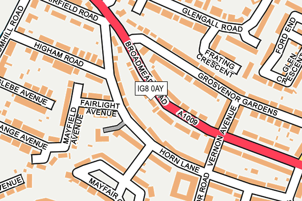 IG8 0AY map - OS OpenMap – Local (Ordnance Survey)