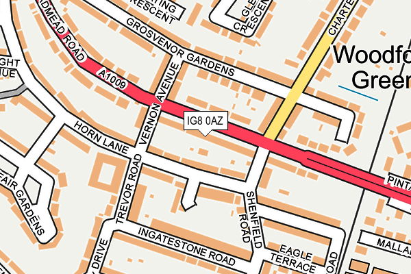 IG8 0AZ map - OS OpenMap – Local (Ordnance Survey)