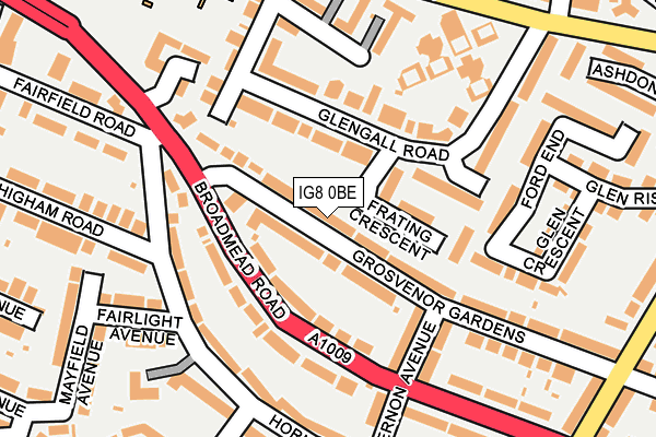 IG8 0BE map - OS OpenMap – Local (Ordnance Survey)