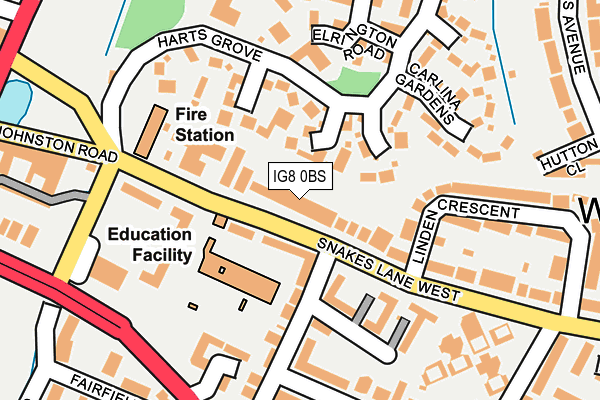 IG8 0BS map - OS OpenMap – Local (Ordnance Survey)