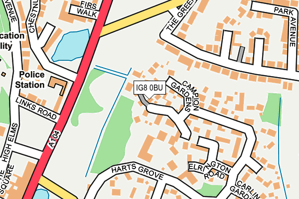 IG8 0BU map - OS OpenMap – Local (Ordnance Survey)