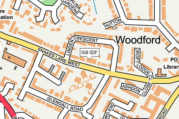 IG8 0DF map - OS OpenMap – Local (Ordnance Survey)