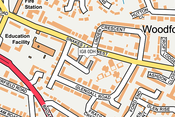 IG8 0DH map - OS OpenMap – Local (Ordnance Survey)