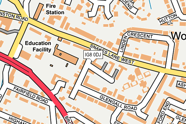 IG8 0DJ map - OS OpenMap – Local (Ordnance Survey)
