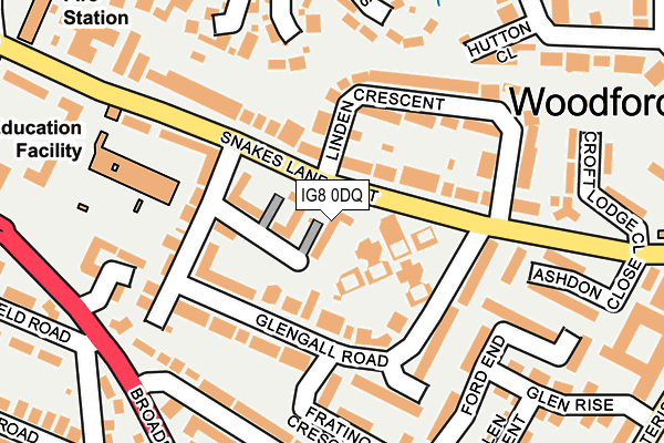 IG8 0DQ map - OS OpenMap – Local (Ordnance Survey)
