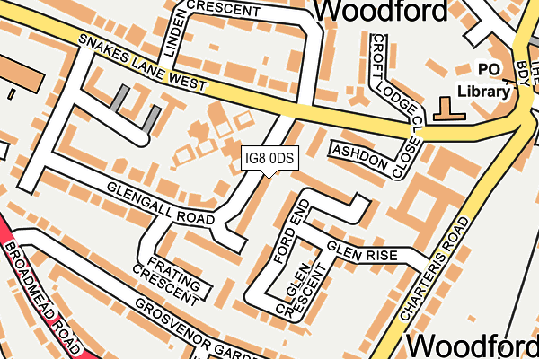 IG8 0DS map - OS OpenMap – Local (Ordnance Survey)