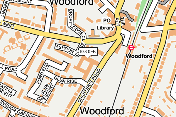 IG8 0EB map - OS OpenMap – Local (Ordnance Survey)