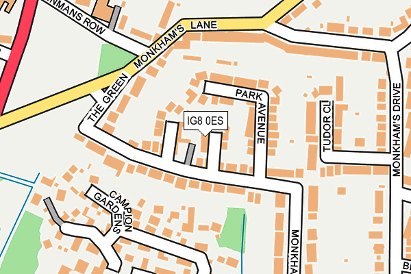 IG8 0ES map - OS OpenMap – Local (Ordnance Survey)